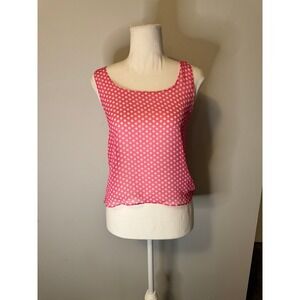 Pink &‎ White Sheer Tank top
